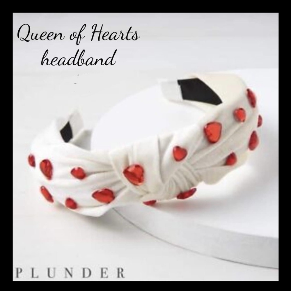 Plunder Heart-Embellished White Headband